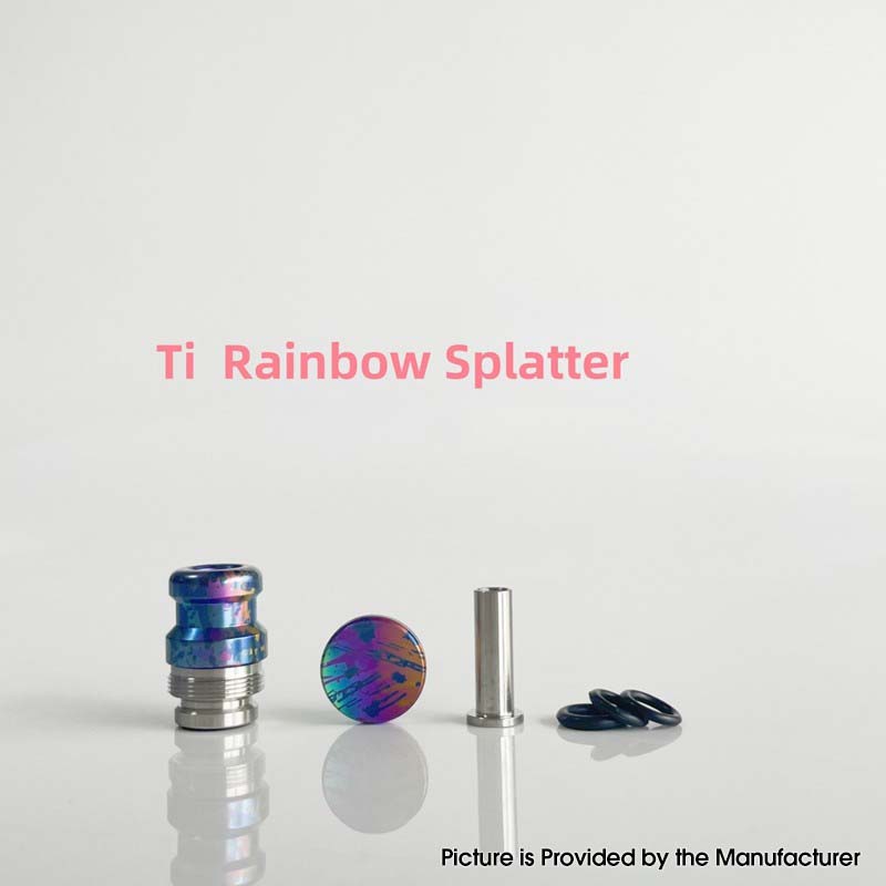 Rekavape Mission XV KB2 Style Drip Tip & Fire Button Set - Compatible with dotMod dotAIO V2 Pod, Titanium + SS