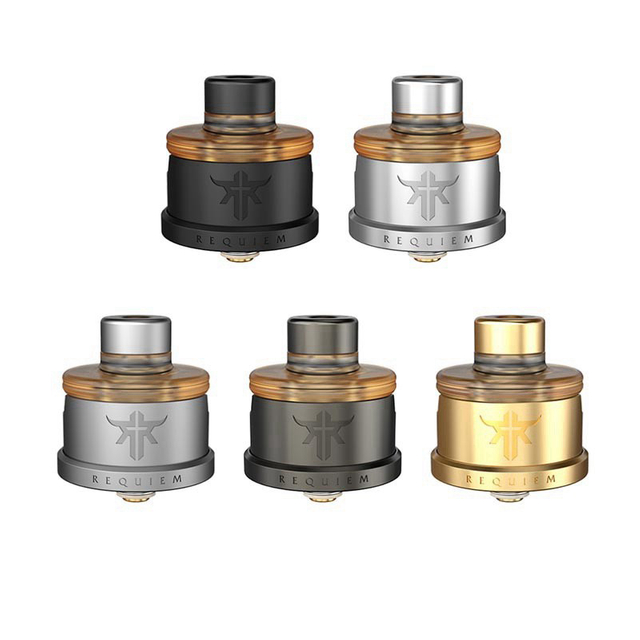 Authentique Vandy Vape Requiem RDA Détouffement reconstruable Vape Atomizer, DL / RDL / MTL, 22 mm de diamètre