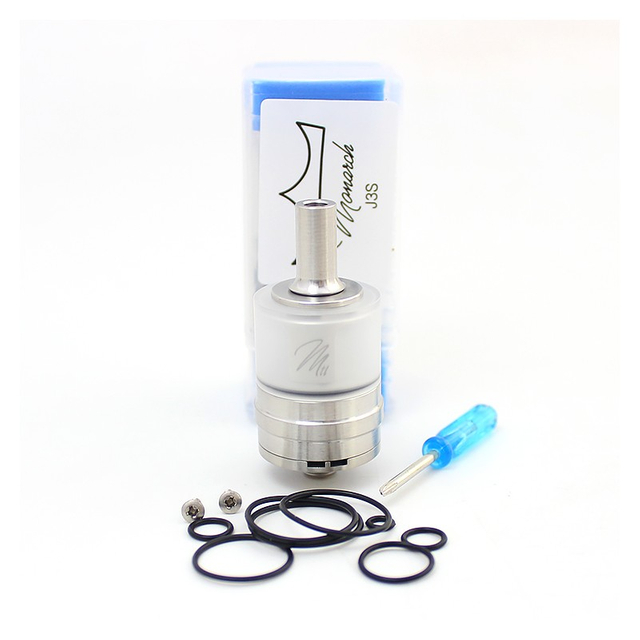 SXK Monarchy J3S Style MTL RTA Rebuildable Tank Vape Atomizer - Silver, 316 Stainless Steel + PCTG