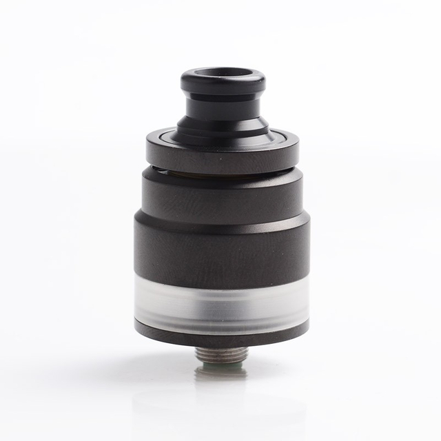 DDP ONE Style RTA Rebuildable Tank Vape Atomizer - Black, 316 Stainless Steel + PC, 2ml, 22mm Diameter