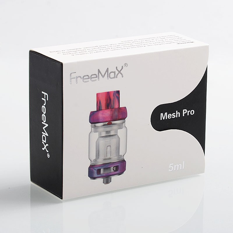 Authentic Freemax Mesh Pro Sub Ohm Tank Clearomizer, Stainless Steel + Resin, 5ml / 6ml, 25mm Diameter