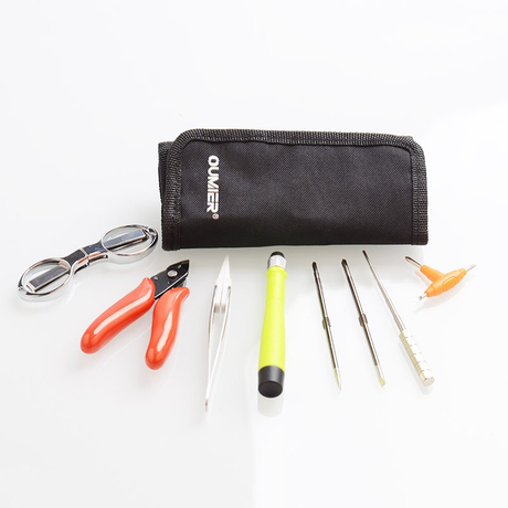 Authentic Oumier Wasp Nano Tool Kit w/ Cut Pliers / Screwdriver / Folding Scissors / Ceramic Tweezers / Coil Jig Alien Key