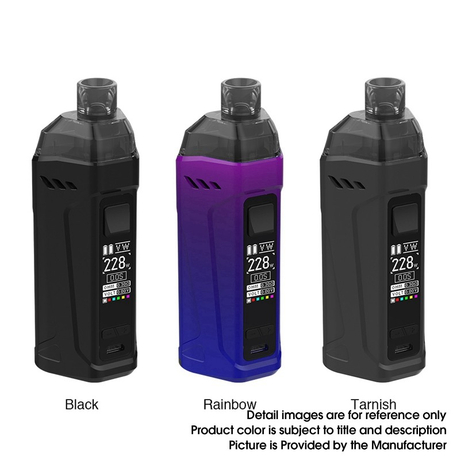Authentic Rincoe Manto Max 228W Triple AIO TC VW Pod System Mod Vape Kit - Tarnish, 1~228W