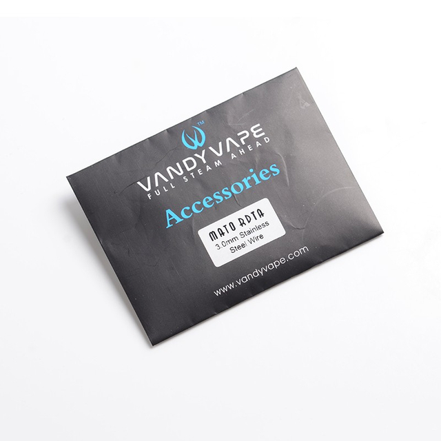 Authentic Vandy Vape Mato RDTA Vape Atomizer Replacement Steel Wire Guide Wick - Silver, Stainless Steel, 3mm (4 PCS)