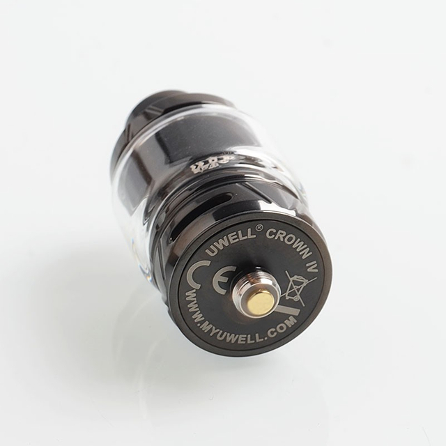 Authentic Uwell Crown 4 IV Sub Ohm Tank Clearomizer - Black, Stainless Steel + Pyrex Glass, 6ml, 0.4 Ohm, 28mm Diameter