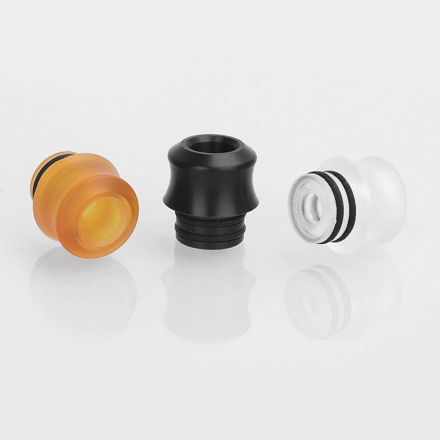 Authentic GAS Mods 510 Drip Tip Set for Nixon V1.5 RDTA - Translucent + Brown + Black, PC + PEI + POM, 12.5mm (3 PCS)