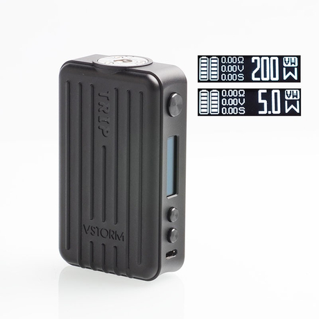 Authentic Vapor Storm Trip 200W Suitcase TC VW Variable Wattage Box Mod - Black, 5~200W
