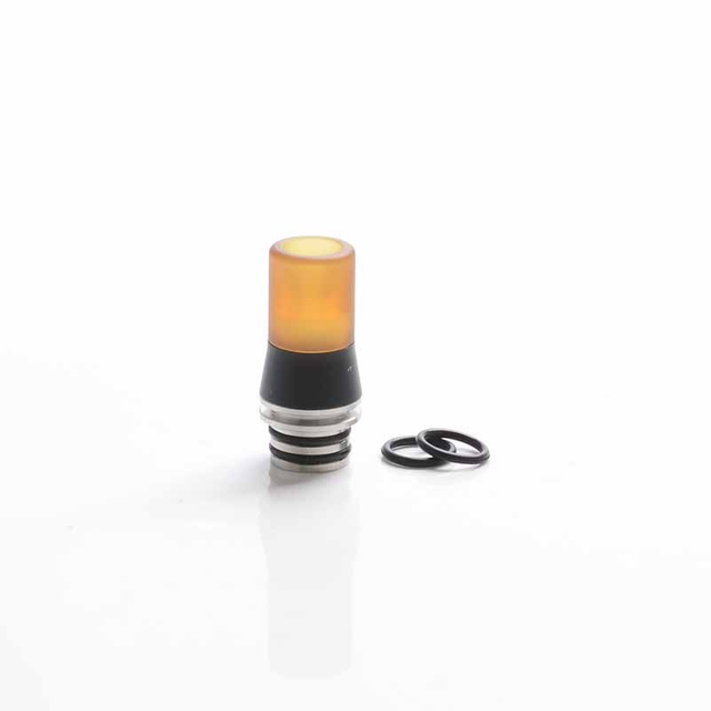 Authentic Auguse 510 Drip Tip for RDA / RTA / RDTA / Sub-Ohm Tank Vape Atomizer - Brown + Black + Silver, PEI + POM + SS, 24mm