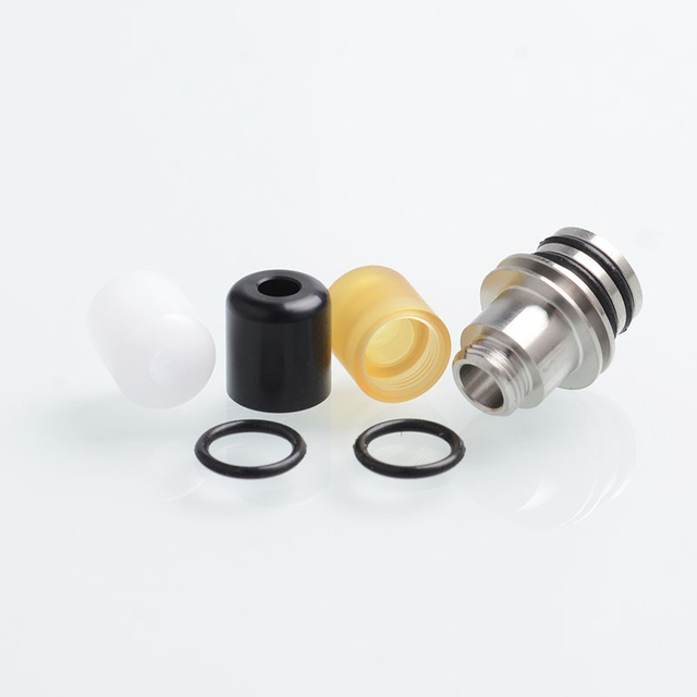 Coppervape Auguse MTL RTA Replacement 316SS Base w/ PEI + 2 POM Mouthpiece 510 Drip Tip Set - Silver + White + Black + Brown