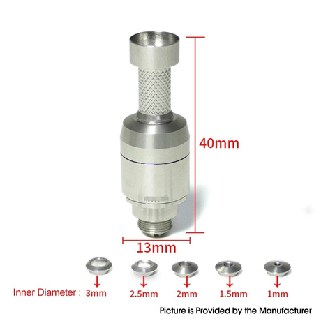 SXK Mission XV KRMA GEN Style Bridge RBA Atomizer w/ 5 Airflow Reducers for SXK BB / Billet Box Mod Vape Kit - Silver, 316SS