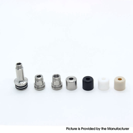 510 Drip Tip Set - 1 x 510 connector base, 1 x Shorten Adapter, 1 x Lengthen Adapter, 4 x Mouthpieces