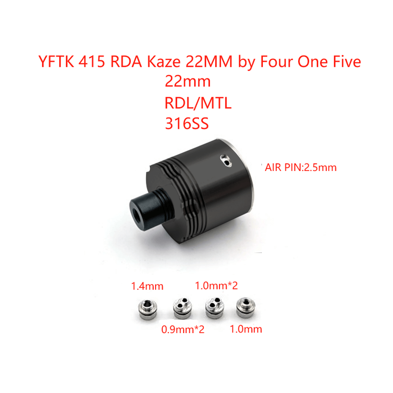  YFTK Four One Five 415 Kaze Style MTL RDL RDA Rebuildable BF Atomizer with Airflow Pins
