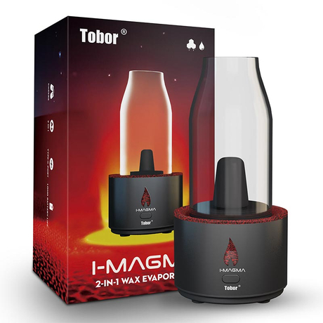 Tobor I-MAGMA Electric Dab Rig & 2-in-1 Vaporizer Kit for Wax and Oil – Portable 1600mAh E-Rig with Glass Bubbler and 510 Compatibility