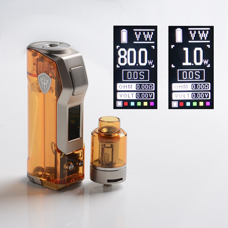 Authentic Rincoe Jellybox Mini 80W Box Mod with Jellytank Kit, 1 x 18650/20700/21700, 1~80W, 4.8ml, 0.3 / 0.15ohm