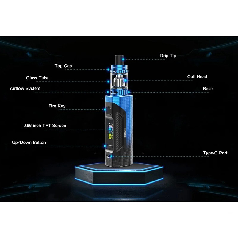 SMOKTech SMOK Rigel Mini Kit 80W Box Mod with TFV9 Mini Tank, 1~80W, 1 x 18650, 3.0ml, 0.15 / 0.6ohm