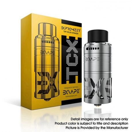 Authentic Exvape EXpromizer TCX DL RDTA Rebuildable Dripping Tank Vape Atomizer SS + Glass + POM, 7.0ml, 25mm Dia.