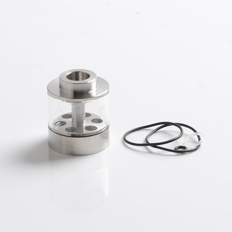 Replacement Tank Tube for Flash e-Vapor V4.5 / V4.5S+ RTA - Silver + Transparent SS + Glass, 3.5ml, 23mm