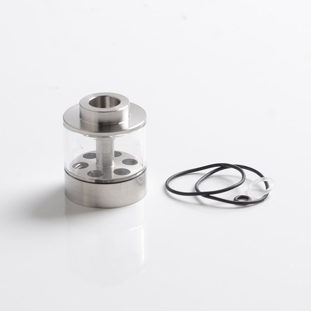 Replacement Tank Tube for Flash e-Vapor V4.5 / V4.5S+ RTA - Silver + Transparent SS + Glass, 3.5ml, 23mm