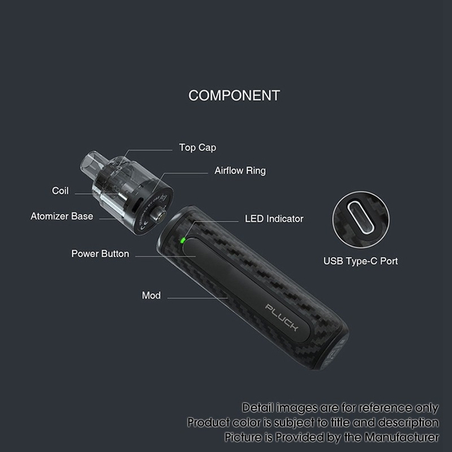 OBS Pluck Pod Mod Vape Starter Kit, 1500mAh, 3.5ml, 0.4ohm / 1.0ohm