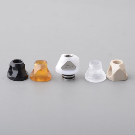 Monarchy Cyber 2 510 Drip Tip Set - Silver, SS + POM + PEI + PEEK + PC, 1 PC 510 Connector + 5 PCS Mouthpiece