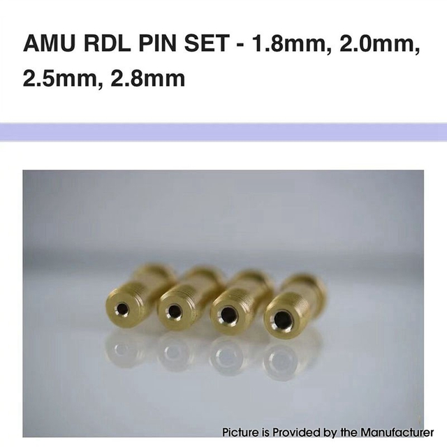 5AVape Hussar AMU RBA Replacement RDL Airflow Pins 1.8mm, 2.0mm, 2.5mm, 2.8mm (4 PCS) / 1.1mm, 1.4mm, 1.5mm (3 PCS)