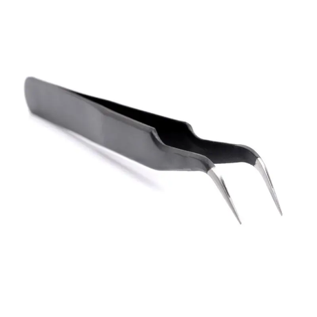 Stainless Steel Curved Tweezers - Black