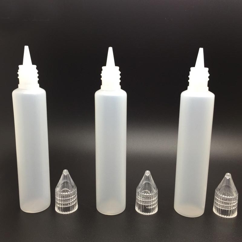 PE Plastic Refillable E-Liquid Bottles Childproof Cap, Vape Juice Storage