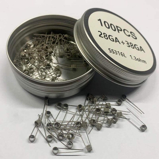 SS316L Quad Core Fused Clapton Prebuilt Vape Coils100pcs Pack