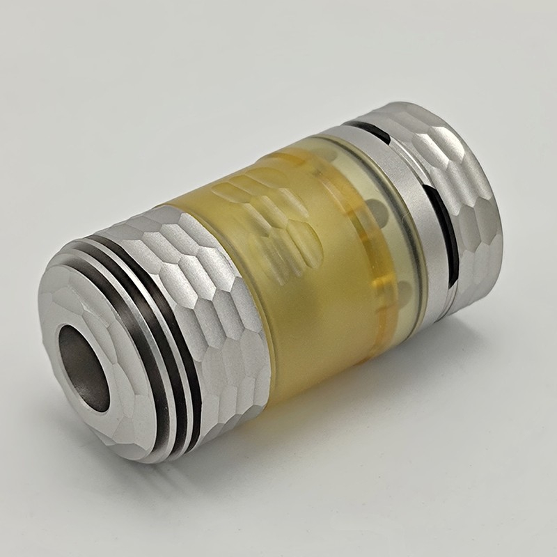 Coppervape Hussar Le style final RTA Rebuilable Tank Vape Vape Atomizer -Silver Satined, 316SS + PEI, 3,0 ml, 22 mm de diamètre