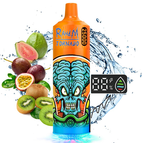 RahdM Tornado 25000 Puffs Disposable Vape, Rechargeable 600mAh Battery, LED Display, 25ml E-Liquid Tank, Adjustable Airflow - Multiple Flavor Options 10 Pack