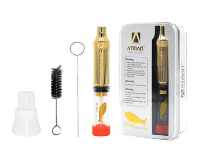 Authentic ATMAN King Golden Fish Tobacco Pipe Twist Glass Blunt Loose leaves Pipe Large Capacity For Dry Herb
