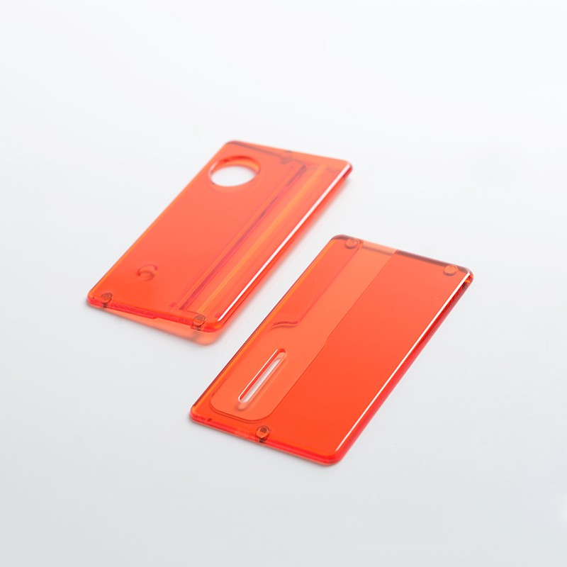 Replacement Front + Back Door Panel Plates for dotMod dotAIO Vape Pod System - Translucent Red, PCTG (2 PCS)