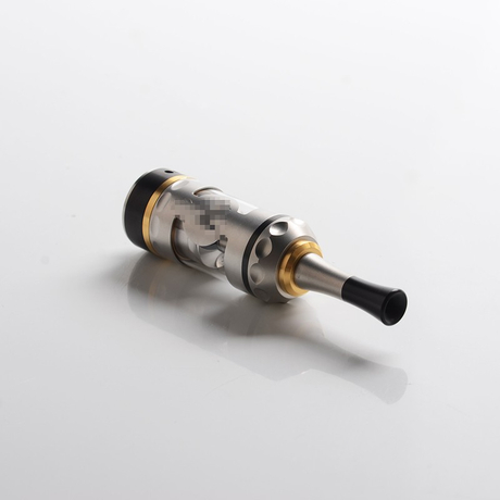Vapeasy Fire Bird Style RTA Rebuildable Tank Vape Atomizer - Silver + Golden, 316 Stainless Steel + Glass, 5.0mL, 22mm Diameter