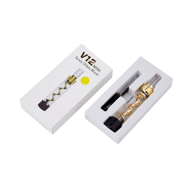 Dry herb vaporizer Twisty glass blunt v12 mini smoking pipe with Quartz glass pipe