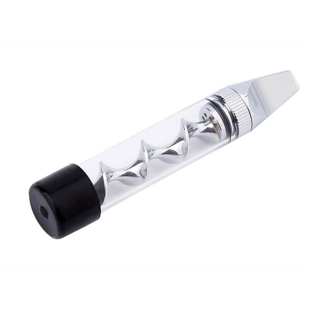 Dry Herb Vape Kit Blunt 7PMINI2 Twisty Glass Bubbler Smoking Pipe-Silver