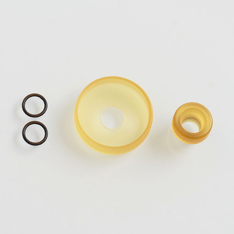 Never Normal Style 510 Drip Tip + Decorative Ring for 22mm Atomizer - Yellow, PEI