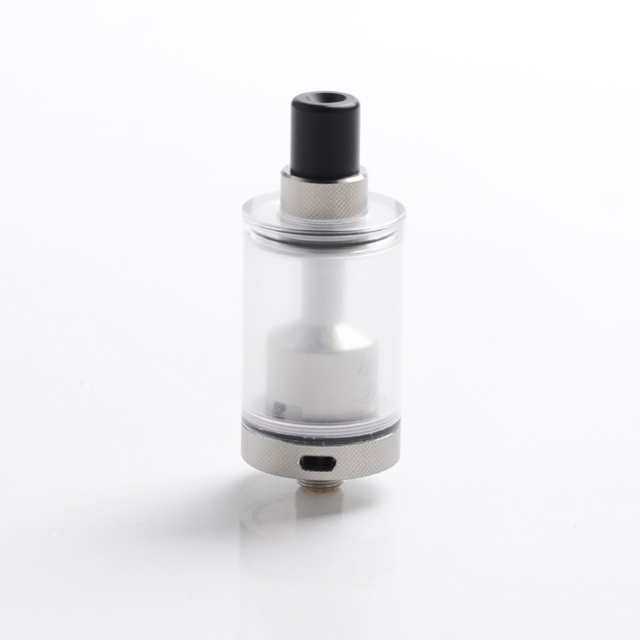 Autêntico Auguse v1.5 mtl RTA tanque reconstruível Vape atomizador com 5 inserções de fluxo de ar - prata, aço inoxidável, 4ml, 22 mm de diâmetro