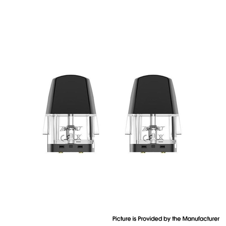 Authentic Uwell Zumwalt Pod System Vape Kit Replacement Pod Cartridge - Black + Transparent, 1.6ml (2 PCS)