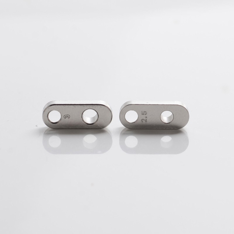 SXK Dvarw DL FL Facelift 24mm RTA Replacement Single Hole Airflow AFC Inserts - Silver, 2.5mm + 3.0mm, (2 PCS)