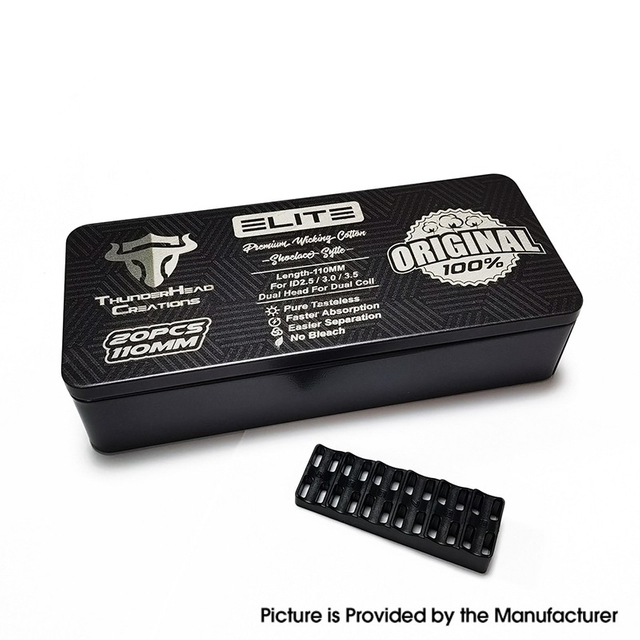 Authentic ThunderHead Creations THC 100% Organic Premium Cotton + Coil Leg Trim Tool Kit 110mm Double Baby Head (20 PCS)