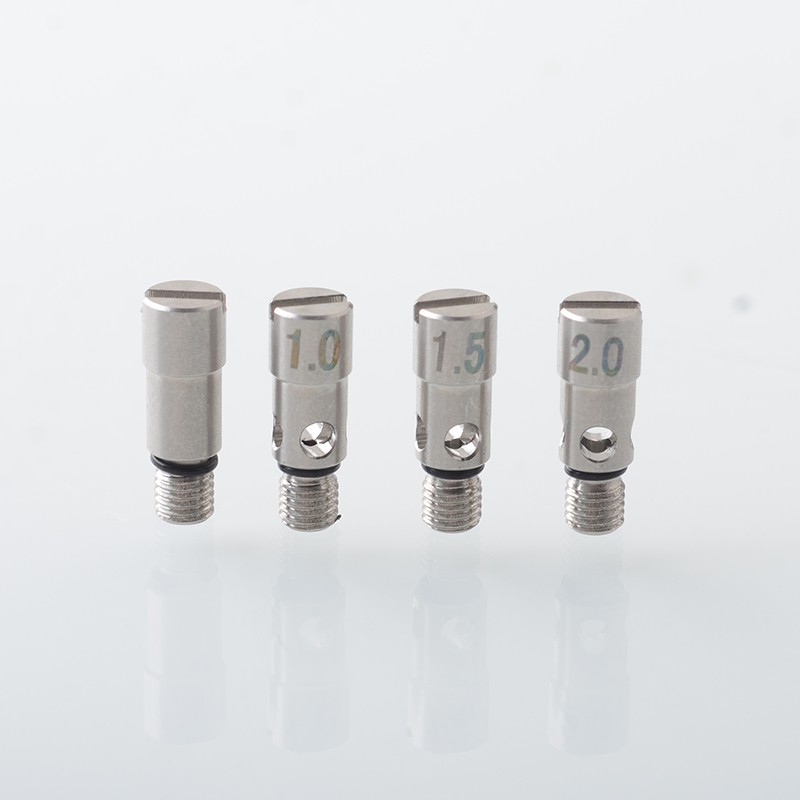 Baya Style 4.2ml RTA Rebuildable Tank Atomizer with Side-Air Chamber, 22mm Diameter, Includes 4pcs Air Pins (1.0mm, 1.5mm, 2.0mm, 2.5mm), Silver/Black
