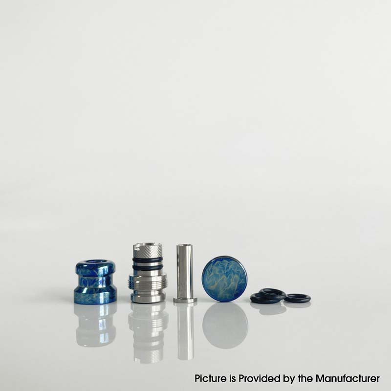 Rekavape Mission XV KB2 Style Drip Tip & Fire Button Set - Compatible with dotMod dotAIO V2 Pod, Titanium + SS