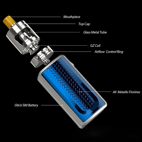 Authentic Eleaf iStick S80 80W Battery VW Box Mod + GZeno Tank Vape Kit, 1800mAh, 1~80W, 3.0ml, 1.2ohm
