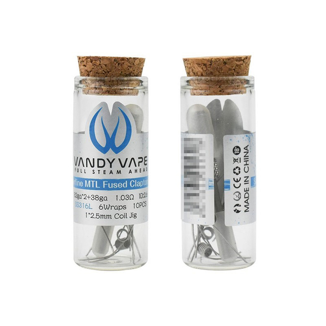 Authentic Vandy Vape Superfine MTL Fused Clapton Wire Coil for Vape RBA / RDA / RTA - SS316, 1.03ohm, 30GA x 2 + 38GA (10 PCS)