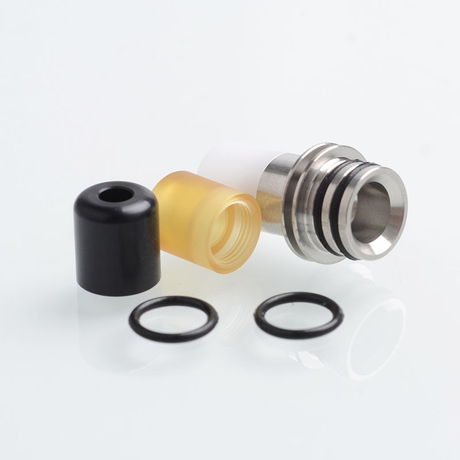 Coppervape Auguse MTL RTA Replacement 316SS Base w/ PEI + 2 POM Mouthpiece 510 Drip Tip Set - Silver + White + Black + Brown