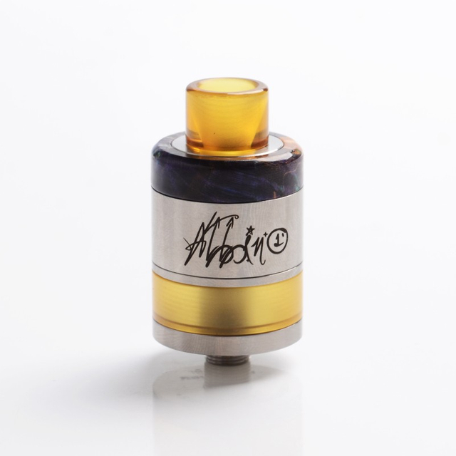Authentic Ultroner Kumpulkan MTL / DTL RDA / RDTA Dripping Tank Vape Atomizer - Silver + Random Color Stabwood, SS, Diameter 22mm