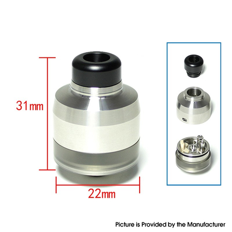 SXK Krma GEN Style DL / MTL RDTA Rebuildable Dripping Tank Vape Atomizer w/ BF Pin - Silver, 316 Stainless Steel, 22mm Diameter