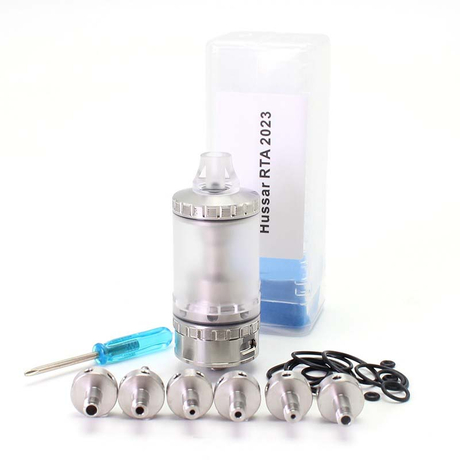 SXK Hussar RTA 2023 RTA Atomizer Silver, 4,2ml, 7 PCS Air Pins & Reviews -  shareAvape