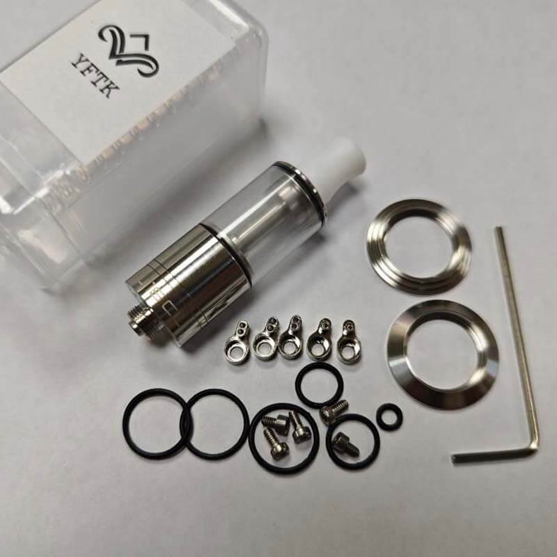 YFTK Dvarw 16 Cl RTA 3ML Rebuildable Tank Atomizer Set Full - Black & Silver