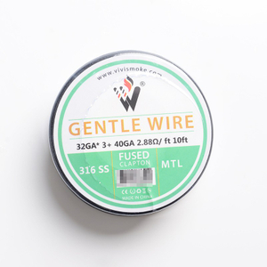 Authentic Vivismoke Gentle Fused Clapton MTL 316SS Heating Wire - Silver, 32GA x 3 + 40GA, 2.88ohm / ft, 10ft (3 Meters)